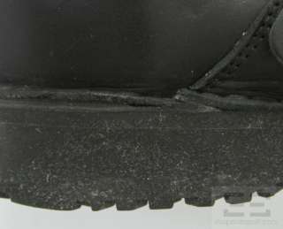 Chanel Black Leather Monogram Shield Biker Boots Size 38  