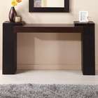   Black with Sand Through Terra Cotta finish wood Demilune Console Table