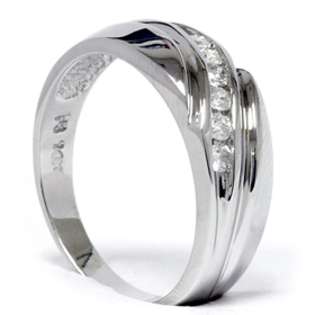 Mens 14K White Gold .25CT Diamond Wedding Ring Band New  Pompeii3 Inc 