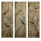   Furnishings Set of 3 Tranquil Botanical & Bird Wall Decor Panels 42