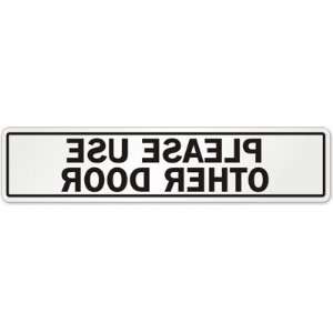  Please Use Other Door GlassPal Window Decal, White Label 