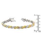   Gold Rhodium and 14k Gold Bonded Clear Cubic Zirconia Tennis Bracelet