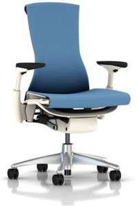 Herman Miller Embody Office Chair White Frame Titanium Base Blue Moon 
