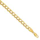 goldia 7in Gold plated 6.5mm Double Link Charm Bracelet