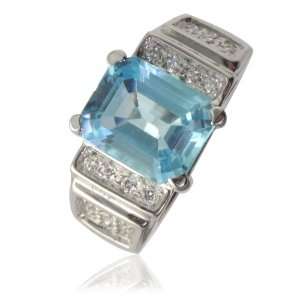 50cttw Natural White Diamond (SI Clarity, GH Color) & Blue Topaz 