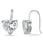 Amour Sterling Silver Heart Shaped Cubic Zirconia Gemstone Stud 