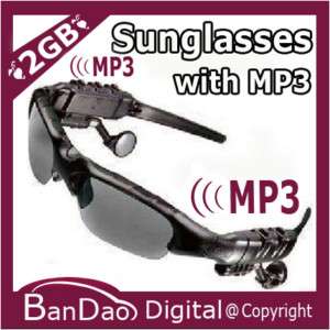 New Sunglasses  2GB Black Headset  Player Sun Glass  