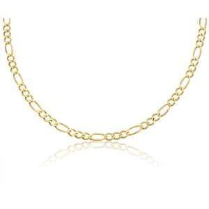  14K Solid Yellow Gold Figaro Link Chain Necklace 4mm Wide 