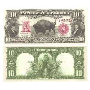 1901 $10.00 Bison Buffalo Lewis and Clark Bill Note Currency   RP 