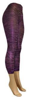 Womens Purple Zebra Leggings, One Size  