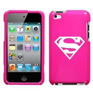 APPLE IPOD TOUCH ITOUCH 4 4TH WHITE SUPERMAN SYMBOL ON A PINK HARD 