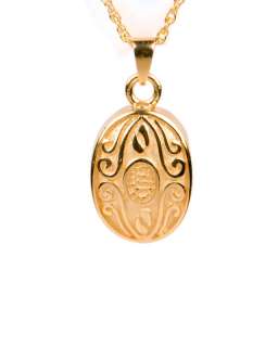 Cremation Filigree Gold Urn Necklace jewelry oval  