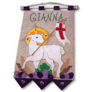 First Communion Banner Kit   Lamb, Purple (Illuminated Ink):  