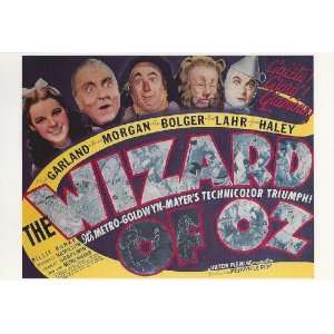  Wizard of Oz ~ Cast Movie Poster ~ Blank Postcard ~ Approx 
