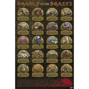  DUNGEON AND DRAGONS POSTER 22 X 34 DEADLY BEASTS 2868 