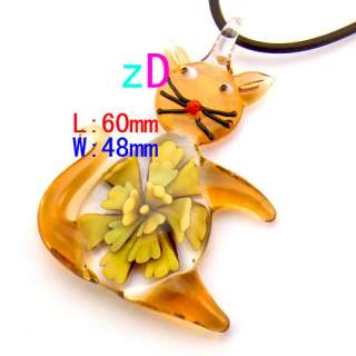 g2926 beautiful cat murano Lampwork Glass bead Pendant  