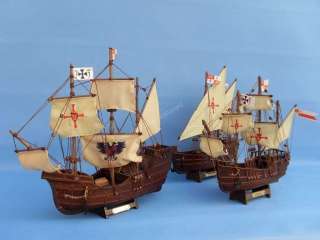 Santa Maria, Nina & Pinta Wooden Ship models set  