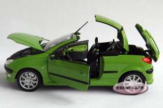 New Peugeot 206CC Open 1:18 Alloy Diecast Model Car With Box Green 