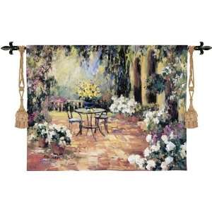  Floral Courtyard Tapestry Wall Hanging