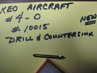 Keo #4 0 HSS RH 60 DEGREE PLAIN DRILL & COUNTERSINK AIRCRAFT 
