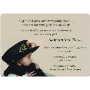  Samantha Magnet Small Birth Announcements
