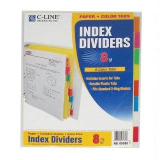 Line Colored Tab Paper Index Dividers, Multi Color, Fits Standard 3 