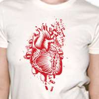 American Apparel Organic T Shirt with Anatomical Heart  