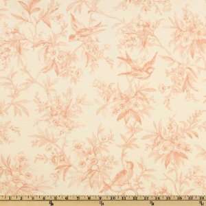  54 Wide Lauren Toile Cream/Rose Fabric By The Yard: Arts 