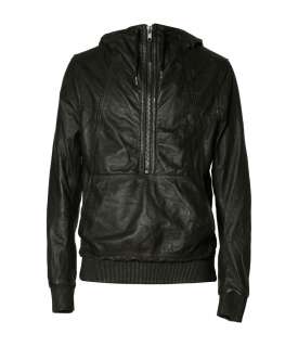 Zone Leather Hooded Jacket, , , AllSaints Spitalfields