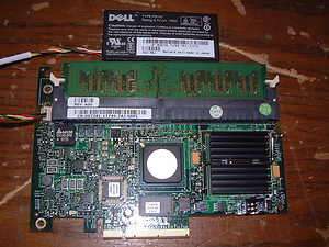 Dell PowerEdge 2900 PERC 5/i PCIE SAS Raid Controller & Battery DELL p 