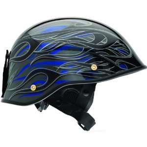 Bell Flames Drifter DLX Harley Cruiser Motorcycle Helmet   Black/Blue 