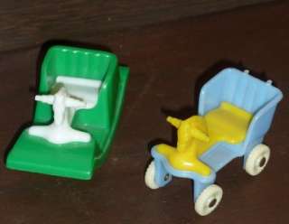 Vintage Acme Dollhouse 2 Baby Play Toys Rocking Horse Scooter Lot 