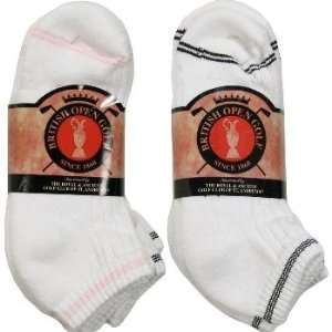  Womens British Open White Ankle Sock Mix Case Pack 12 
