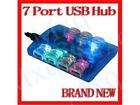 LED 7 PORT HUB HIGH SPEED 480MPS USB 2.0 POWER ADAPTER