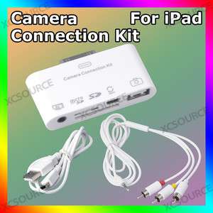 USB Camera Connection Kit SD TF Card Reader for iPad 2 + AV USB Cable 