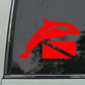   Dive Flag Scuba Diver Red Decal Car Red Sticker Arts, Crafts & Sewing