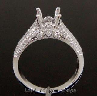 6mm Princess Cut 14K Gold 1.05ct Diamond Semi Mount Engagement Ring 