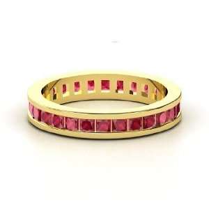    Brooke Eternity Band, 14K Yellow Gold Ring with Ruby Jewelry