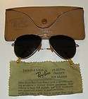 Ray Ban B&L Aviator 1/10 12K GF Vintage Gold 50s Sunglasses Leather 