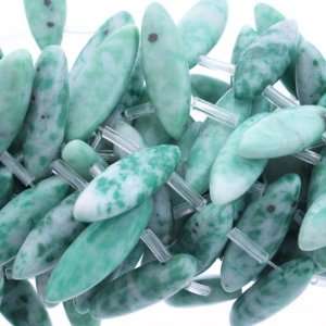  Green Jade  Marquise Side Drill   8mm Height, 24mm Width 