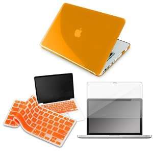  Clear Orange Snap On Case + Orange Keyboard Skin + Clear Screen 