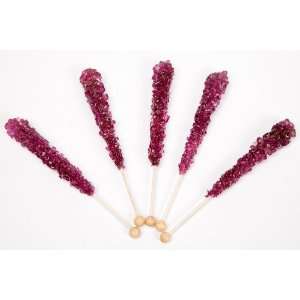 Blueberry Wrapped Rock Candy Sticks (120 Pieces):  Grocery 