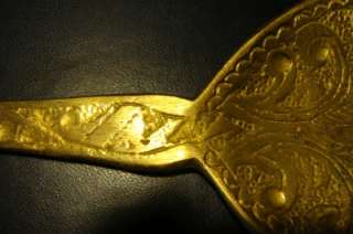 BRASS VINTAGE DECORATIVE LARGE SPOON AND FORK MADE IN ISRAEL  