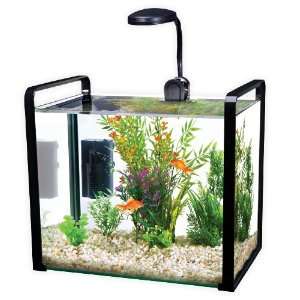  Parallel 11 Gallon Desktop Aquarium Kit Black Pet 