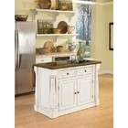 Home Styles Kitchen Island with Granite Top in Antiqued White Finish