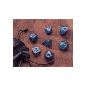  Genuine Azurite Dwarven Stone 12mm Dice Set Toys & Games