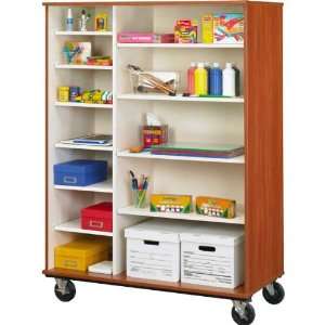  Mobile Classroom Storage Cabinet   No Doors   Off Center 