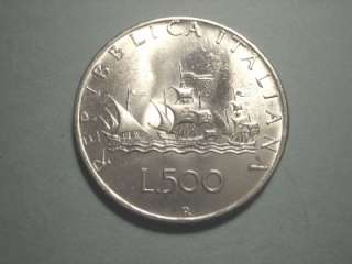 1967 ITALY 500 LIRE BEAUTIFUL LARGER SILVER COIN   