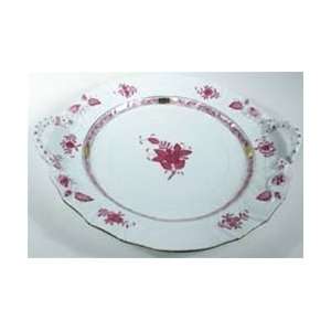  Herend Chinese Bouquet Raspberry Chop Plate With Handles 