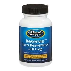  Vitamin Shoppe   Reservie Trans Resveratrol 500mg, 60 